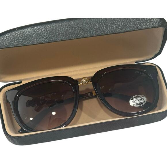 New Versace Y2K Sunglasses Tortoise Gold Medusa & Case Authenticity Certificate - Picture 13 of 16